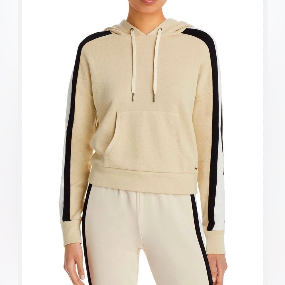 N:PHILANTHROPY Pullover SWEATSHIRT French Terry Hoodie Tan w/Stripe M